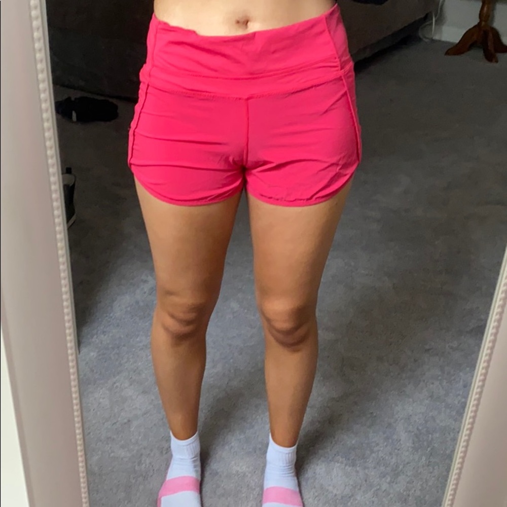 Pink lululemon shorts